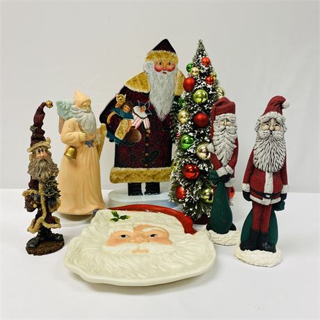 Mixed Santa Bundle with Plate, Boyd's Figurine and More