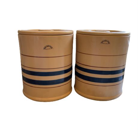 Over & Back Yellow Ware Canisters
