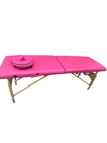 UEnjoy Pink Massage Table with Head Rest and Bag