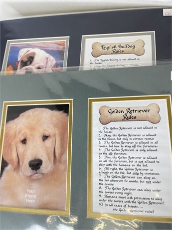 Matted Dog Breed Rules Photo Frame Lot 3