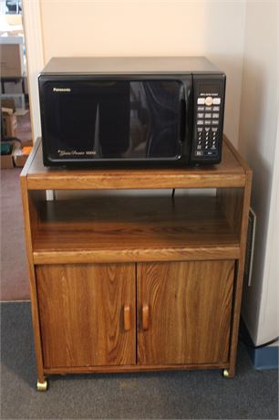 Panasonic 1000W Microwave with Wood Stand