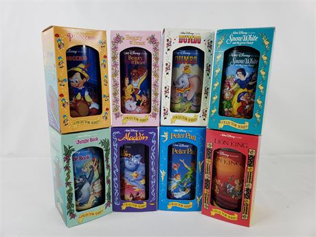 8 Collectible Disney Character Glasses from Burger King (1994)