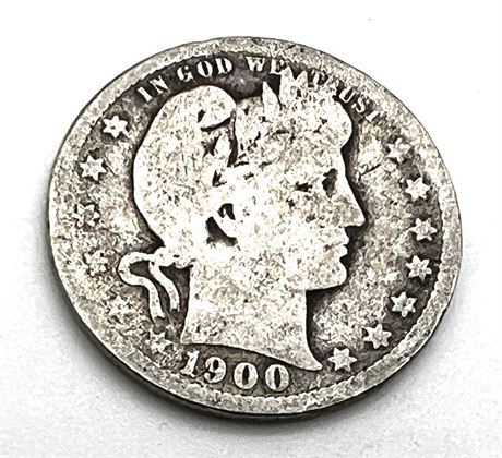 1900 Silver Barber Quarter