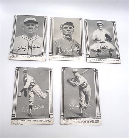 1948-52 Exhibit Cards Hall Of Famers Lot of 5