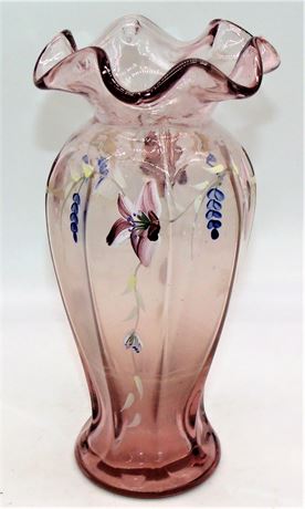 Fenton HP pink vase