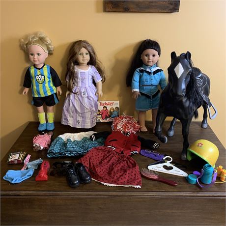 American Doll and 18" Doll Lot with Accessories
