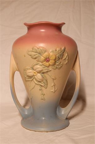 Vintage Hull Double Handled Wildflower Art Pottery Vase W-12-9 1/2