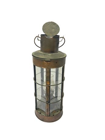 Vintage Copper Finish Oil Lamp