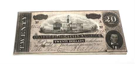 February 17th, 1864 Richmond $20 Confederate Bill