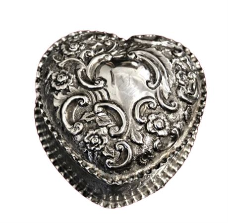Colen Cheshire C. 1901, Art Nouveau Sterling Silver Heart Box