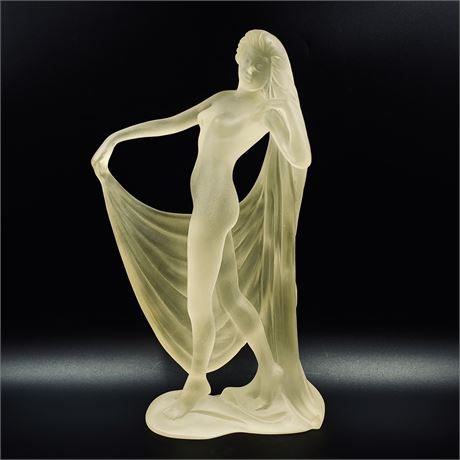 Vintage Mirage Ronkonkoma Frosted Acrylic Standing Nude Sculpture