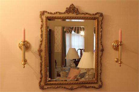 Victorian Style Mirror and Candle Wall Sconces