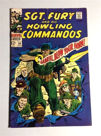 July 1968  Vol. 1 Marvel Comics "SGT. FURY AND HIS HOWLING COMMANDOS" #56 Comic