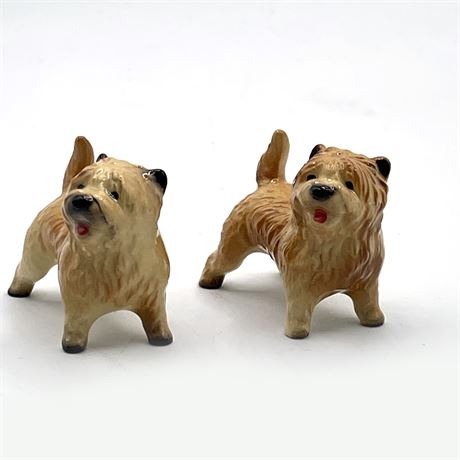 Cairn Terrier Porcelain Figurines, Pair