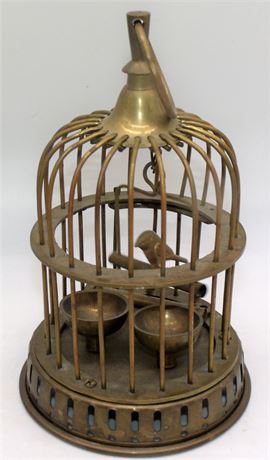 Solid Brass Bird in cage