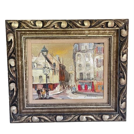 Bid On Everything - Original Oil on Canvas Street Scene Signed