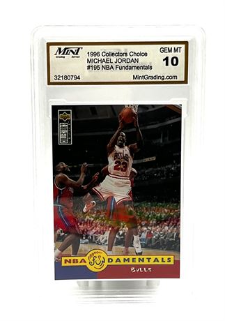 1996 Collectors Choice Michael Jordan #195 Mint Grading GEM MT 10 Card