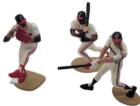 1990's Starting Lineup Cleveland Indians Baseball Figurine (Set of 3)