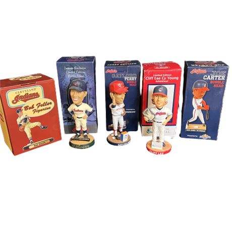 Lot of Cleveland Indians Bobbleheads & Figurine