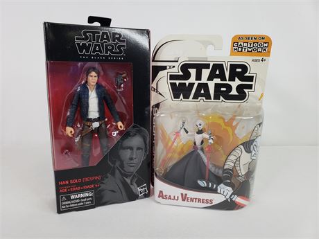 Han Solo & Asajj Ventress Star Wars Action Figures