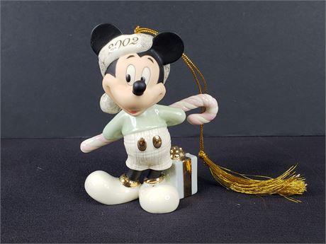 Lenox Mickey's Holiday Surprise Ornament 2002