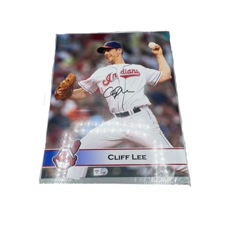 Autographed Cliff Lee Action Photo with COA