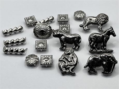 Lion Ape Horse Rhino Vintage Animal Pin Lot