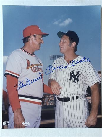 Mickey Mantle & Stan Musial Signed By Both 8x10 Certified Photo