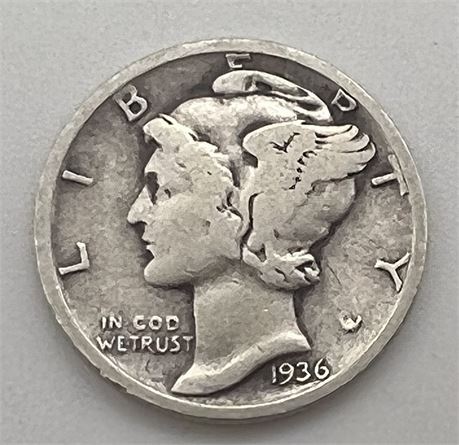 1936 D Silver Mercury Dime