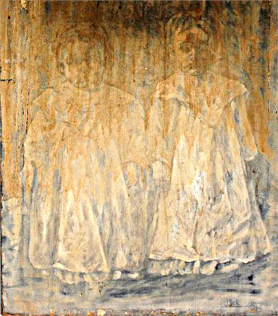Clara Peck (1883 - 1968) Ghost Children Oil on Linen Ca 1910