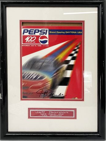 Jeff Gordon 1996 Pepsi 400 Autograph Framed