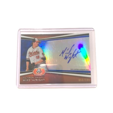 Topps Mike Wright Certified Autograph Issue Baseball Card 53/199