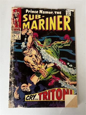 June 1968 Vol. 1 Marvel Comics "SUB-MARINER" #2 Comic