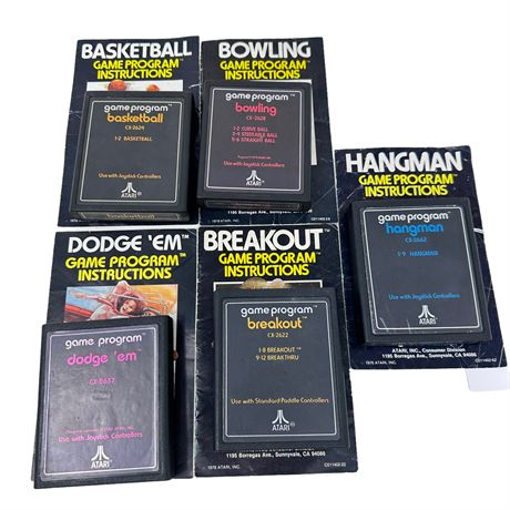 Lot of 5 Game Program Atari Games with Booklets