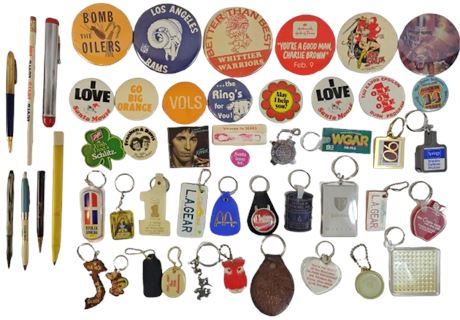 Rust Keychains Rust Belt Revival Online Auctions - Vintage Button Pins, Keychains, and ...