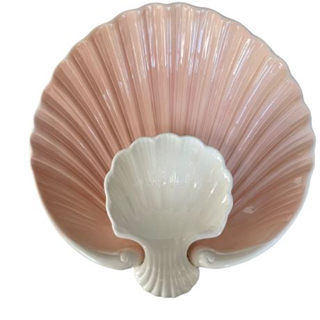 Fitz & Floyd Scallop Shell Chip and Dip Set