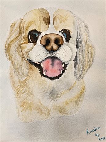 Watercolor Dog Painting
