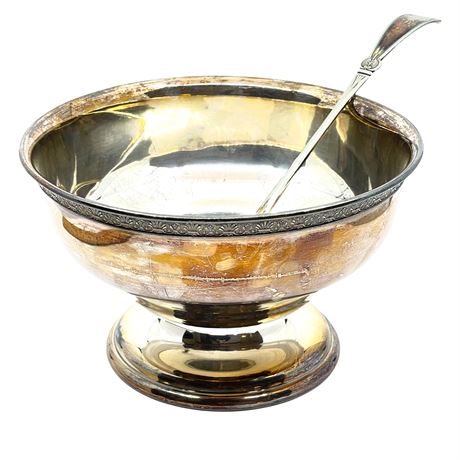 James W Tufts Silver Plated Bowl & Ladle
