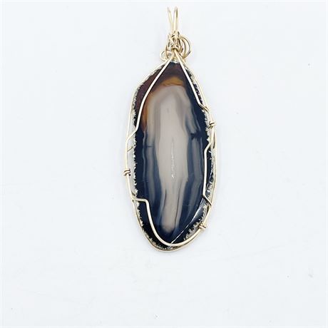 Gold Thread Wrapped Agate Slice