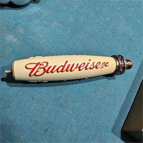 Budweiser Tap Handle Cream And Red 10 Inches long