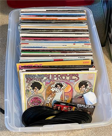Group of Albums and 45 Records