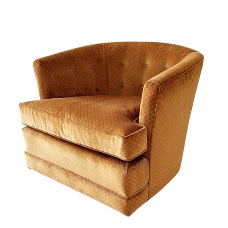 Hollywood Regency Tufted Barrel Arm Chair by Century Furniture