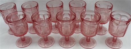 LE Smith Glass Pink Thistle Goblets