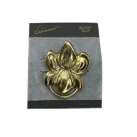 Gold Tone Eduardo Orchid Scarf Clip