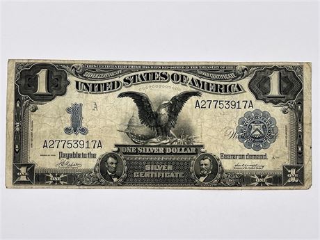 Black Eagle Note 1899 $1 One Dollar Silver Certificate