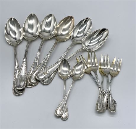 Group of 13 Piece .800 Silver Flatware