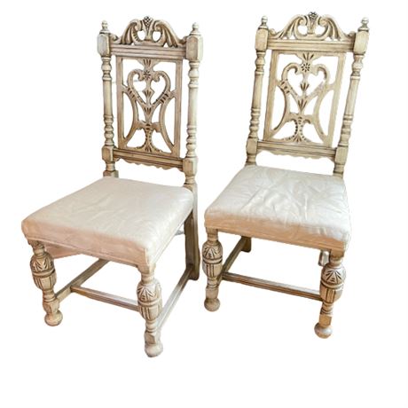 Antique Jacobean Refinished Dining Chair Grouping