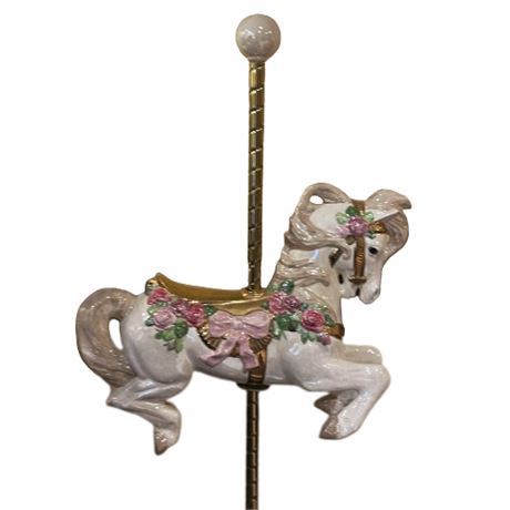 Vintage Carousel Horse on Brass Pole 4'6"T