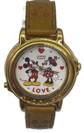Vintage Lorus - Disney Mickey Mouse & Mini Mouse Musical Watch ***Works!***
