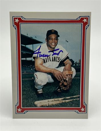 Willie Mays Giants Signed Baseball Card Goldin COA